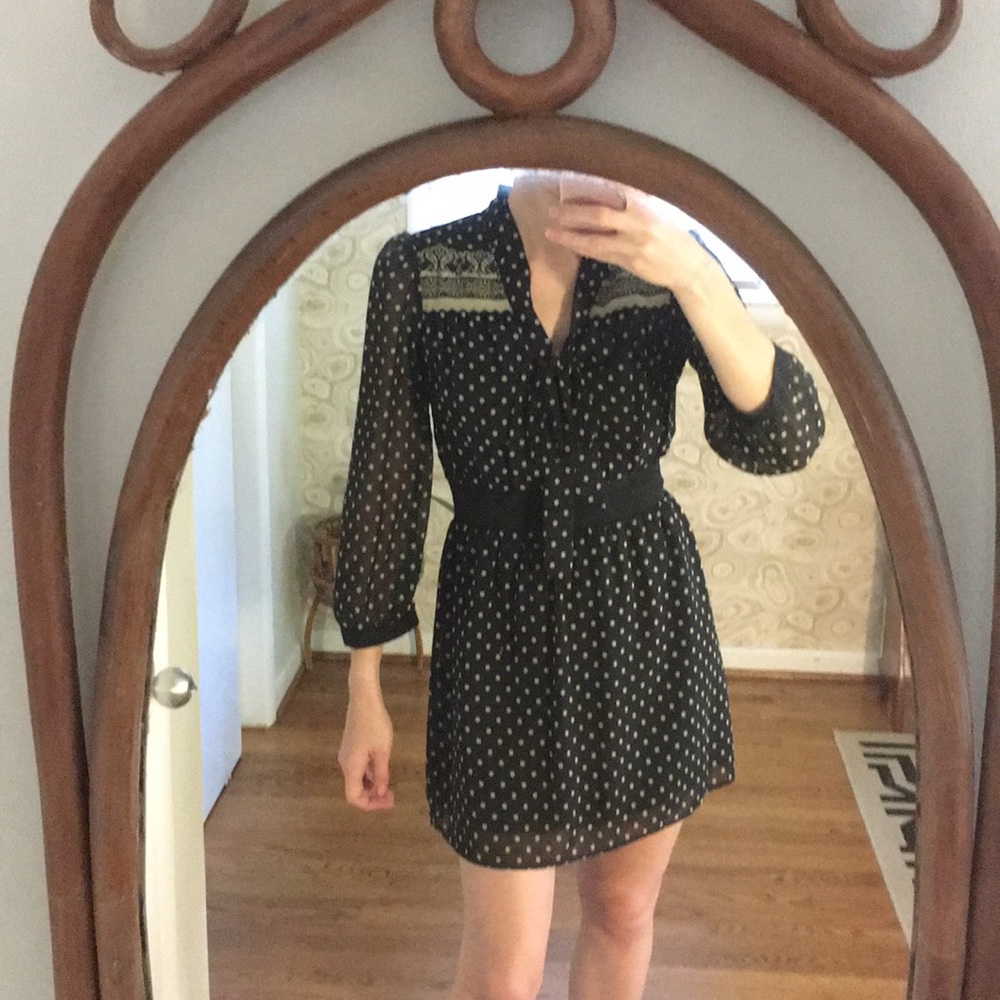 Black and Nude Dress with Bow